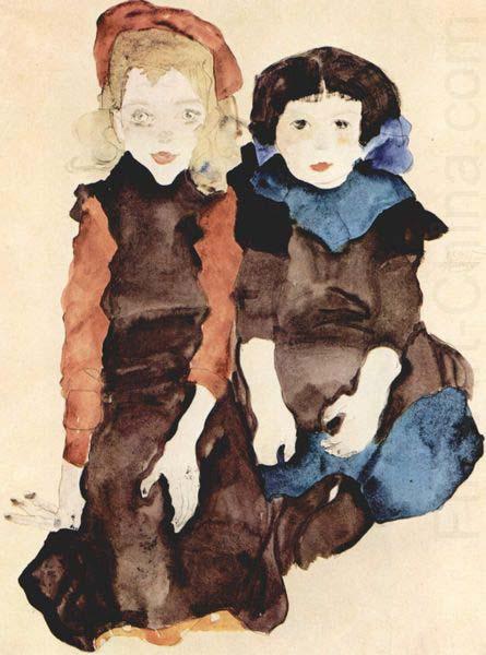 Egon Schiele Zwei Kleines Madchen china oil painting image